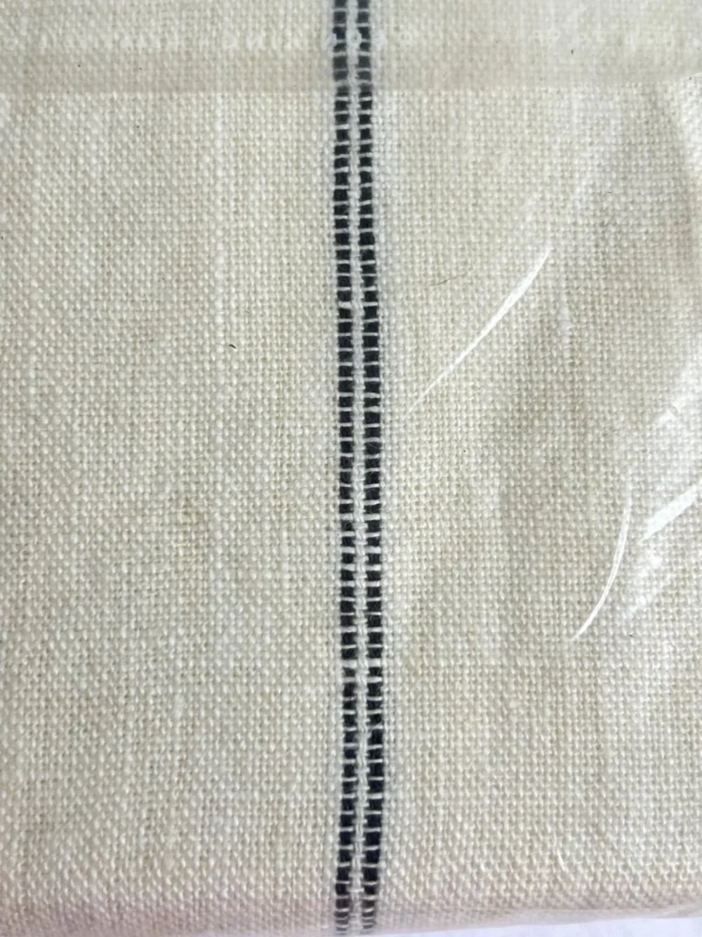 Pair of Crate & Barrel Lined Linen Curtain Panels Ivory & Storm 52